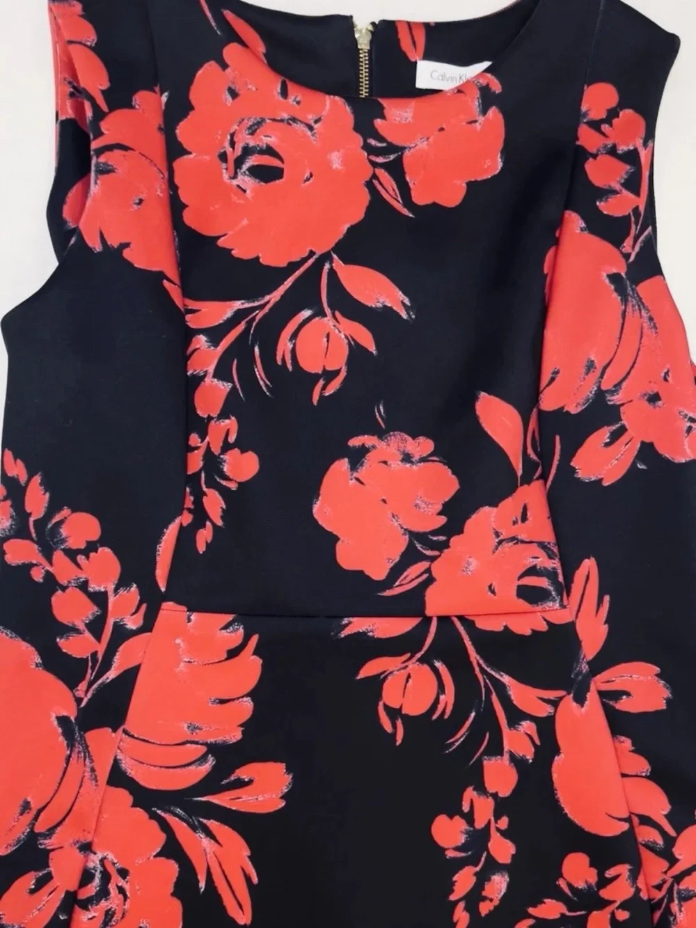Calvin Klein Floral Sheath Dress Sz 14